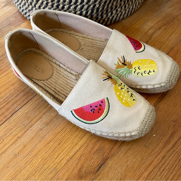 J. Crew Embroidered Fruit Slip on Espadrille Shoe - Picture 5 of 14